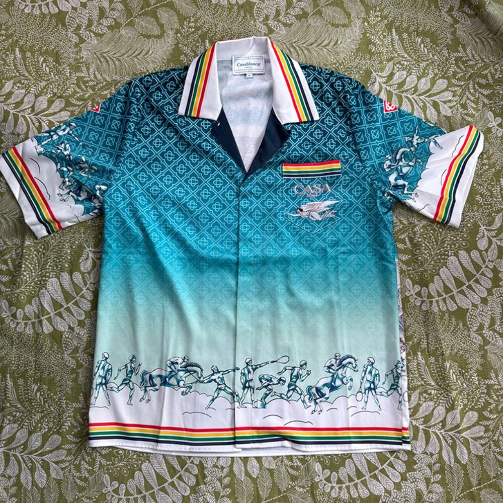Casablanca A Tournade De Rose Cuban Collar Shirt In Multicolour